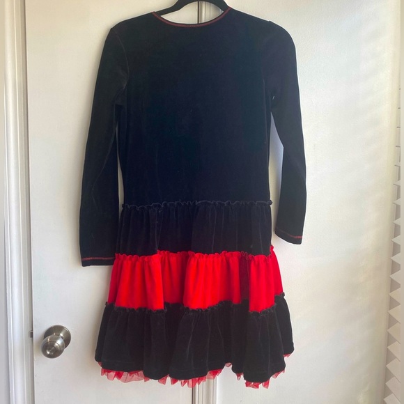 Hanna Andersson Girls Embroidered Tiered Velour Holiday Dress Size 14/16 160 - Picture 5 of 5